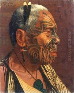 A Portrait Of Tumai Tawhiti, The Last Of The Cannibals by Charles Frederick Goldie