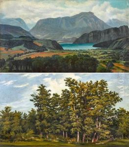 Eichwald, Im Obergrund Bei Luzern / Ansicht Vom Sonnenberg Bei Luzern, Gegen Den See Von Winkel by Ignaz Goeldlin von Tiefenau
