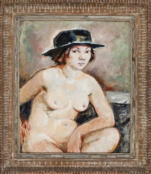 Young Nude Woman In A Hat - view 1