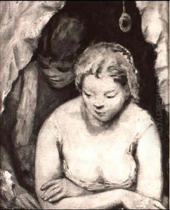 Two Girls At A Window by Anne Wilson Goldthwaite