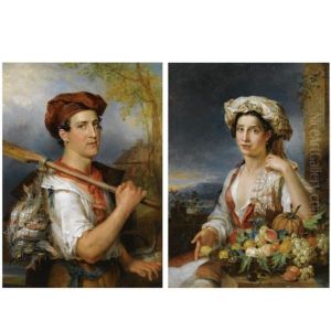 The Fruit Seller (+ The Fisherman; 2 Works) by Wilhelm Alexandrowitsch Golicke