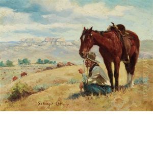 Watching Over The Herd by Elling William Gollings