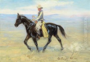 Cowboy Riding The Range by Elling William Gollings
