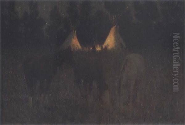 Crow Camp By Moonlight - view 1