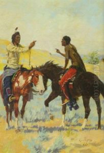 Two Indians On Horseback by Elling William Gollings