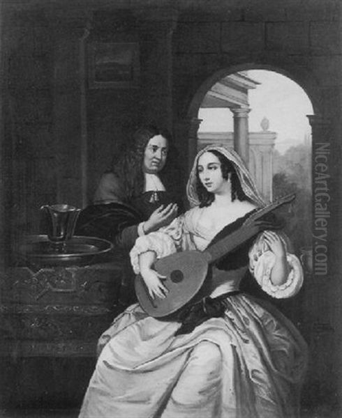 Joueuse De Mandoline Et Son Professeur - view 1