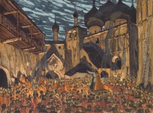 Act I Of Pskovityanka (set Design) by Aleksandr Jakovlevic Golovin
