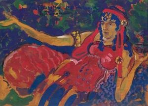 Spanish Woman In Red by Aleksandr Jakovlevic Golovin