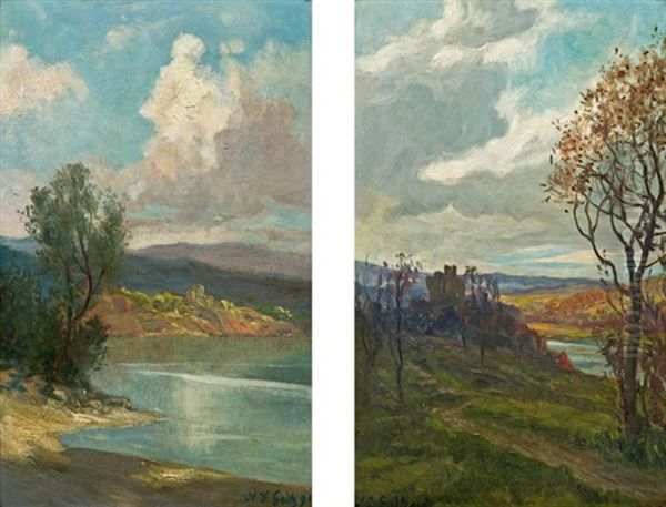 Pendants: Zwei Ansichten Aus Der Wachau (pair) - view 1