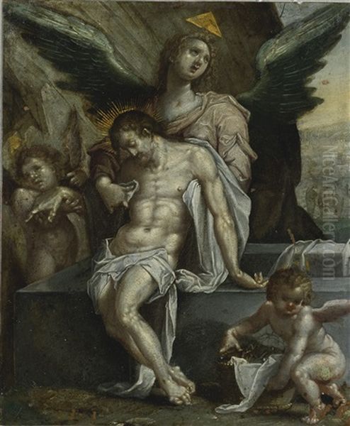 The Body Of Christ Supported By Angels - view 1