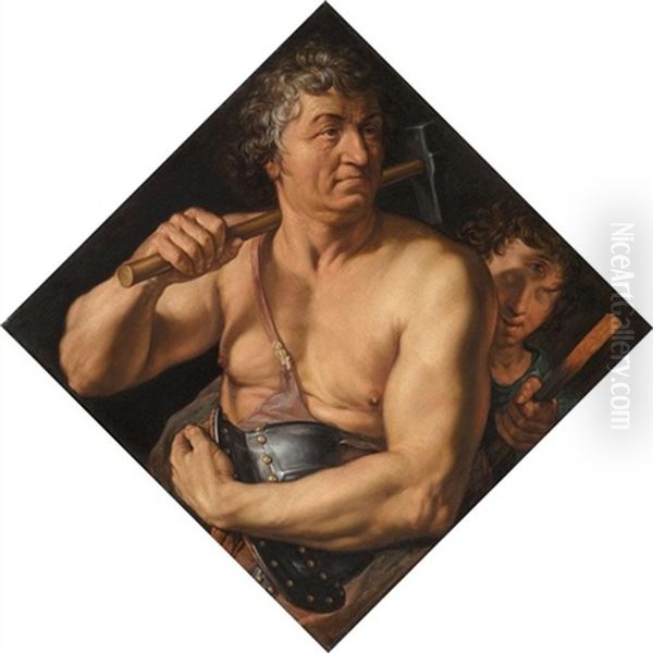 An Allegorical Portrait Of Jan Govertsz. Van Der Aar As Vulcan In His Forge - view 1