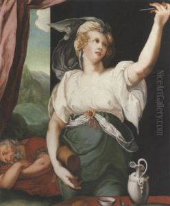 Jael And Sisera by Goltzius Hendrick
