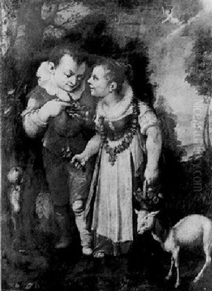 Two Children In A Landscape: An Allegory Of The Season Of Spring - view 1