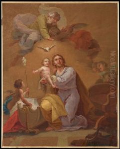 San Jose Con El Nino, Dios Padre Y El Espiritu Santo