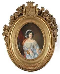 Portrait D'eugenie De Coucy Assise, A La Robe Blanche