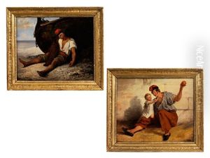 Neapolitanische Fischer (pair) by Francesco Gonin
