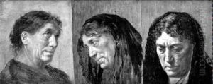 Trois Portraits (angela Gonin?) by Francesco Gonin