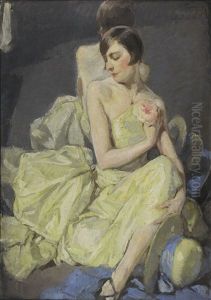 Retrato De Mujer Sobre Fondo De Espejo