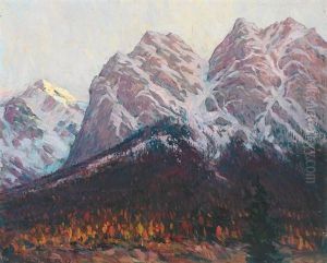 Verschneites Massiv by Rudolf Gonner