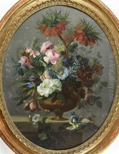 Still Life With Flowers And Birds by Clement Gontier