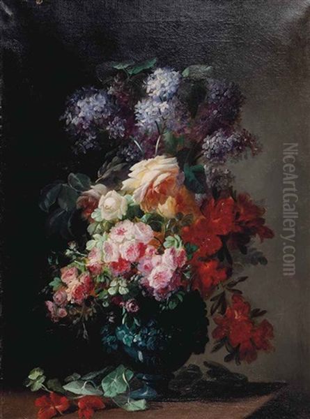 Still Life Of Flowers On A Ledge - view 1