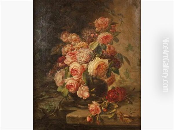 Bouquet De Roses A L'entablement - view 1