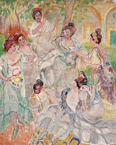 Espagnoles Dans Un Jardin, L'escarpolette by Francisco Gonzales de Itturrino