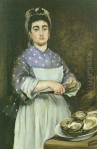 Jeune Femme Ouvrant Des Huitres by Jeanne Gonzales