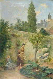 Scene Familiale Dans Un Jardin Scene Familiale Dans Un Jardin