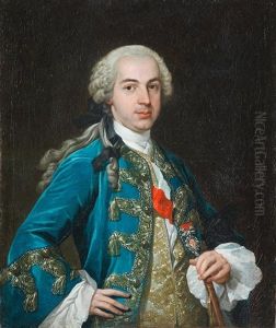 Portrait Of A Knight Of The Order Of Santiago, Half-length, In A Blue Coat by Antonio Gonzalez Ruiz