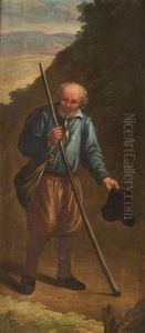 Anciano Mendigo En Un Camino