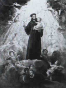 San Antonio En La Gloria by Antonio Gonzalez Velazquez