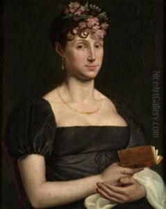 Retrato De Dama Con Tocado by Zacarias Gonzalez Velazquez