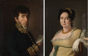 Retrato De D. Jose Senan (+ Esposa De D. Jose Senan; Pair) by Zacarias Gonzalez Velazquez