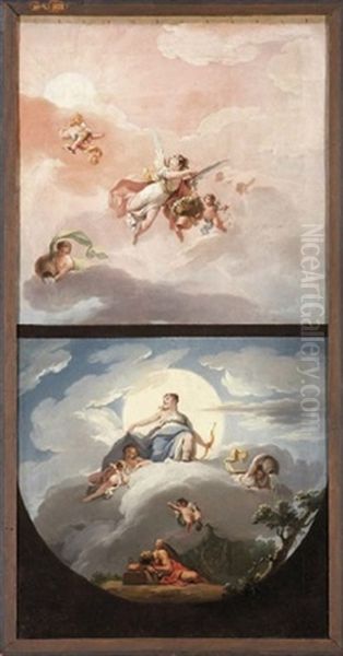 Alegoria De La Aurora (+ Alegoria De La Noche; Pair Of Sketches On 1 Canvas) - view 1