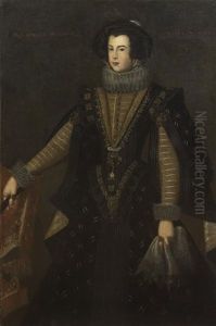 Portrait Of Isabella Bourbon, Queen Of Spain by Bartolome Gonzalez