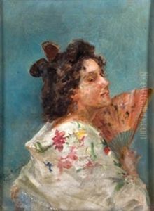 Dama Con Abanico by Juan Antonio Gonzalez