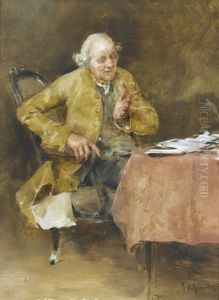Eleganter Herr Am Schreibtisch by Juan Antonio Gonzalez