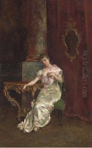 Elegant Lady In An Interior by Juan Antonio Gonzalez