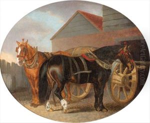 Carthorses In A Brewers Yard