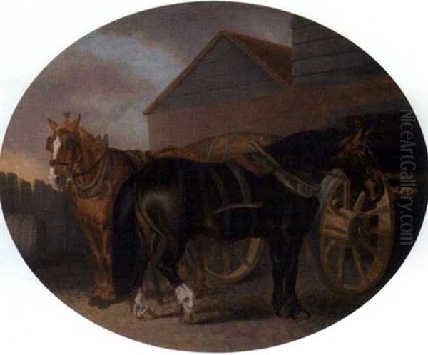 Schwarzes Jagdpferd (+ Karrenpferde; Pair) - view 1