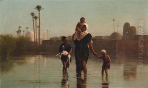 The Way From The Village - Time Of Inundation, Egypt by Frederick Goodall