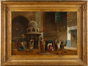 Interior Of The Mosque Sultan Hassan, Cairo by Frederick Goodall