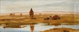 Bedouins Et Chameaux Aux Marges Du Desert by Frederick Goodall