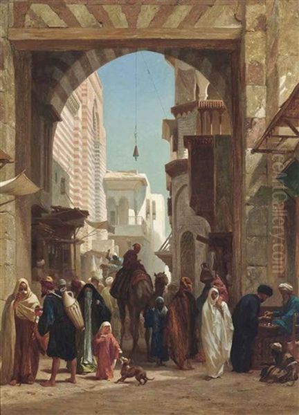 A Camel In A Crowded Street, Cairo - view 1