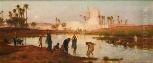 Crepuscule Sur Une Mosquee, Environs Du Caire by Frederick Goodall