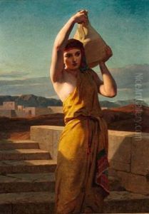 Young Oriental Woman With A Water Jar