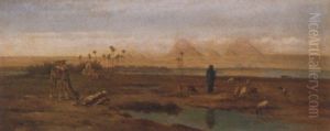 At Giza by Frederick Goodall