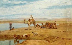 Waiting For The Dahabeyah, On The Banks Of The Nile by Frederick Goodall