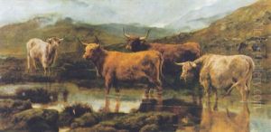 Cattle Watering by Frederick Goodall